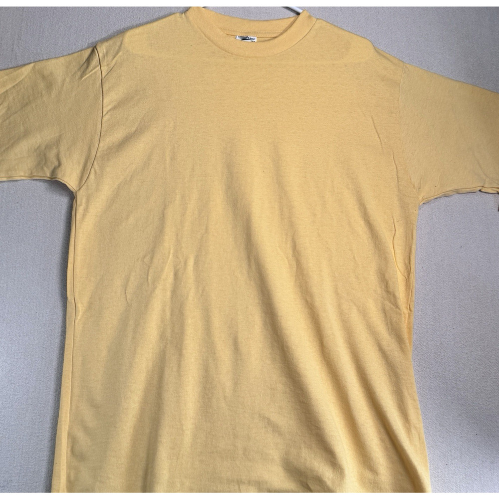 Vintage Union Line USA Union Made T-Shirt L Mens Yellow Heavy Quality Cotton NEW